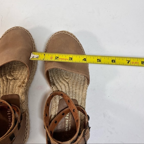 Garnet Hill Womens Espadrille Margo Studded Straps Wrap Sandals Sz 37Tan Leather - Picture 15 of 16